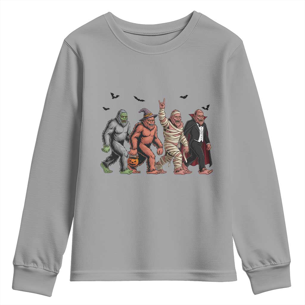 Funny Halloween Youth Sweatshirt Bigfoot Monster Cosplay Characters - Wonder Print Shop