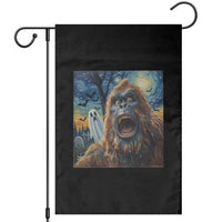 Funny Halloween Garden Flag Bigfoot Selfie With Ghost Starry Night Art - Wonder Print Shop