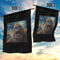 Funny Halloween Garden Flag Bigfoot Selfie With Ghost Starry Night Art - Wonder Print Shop