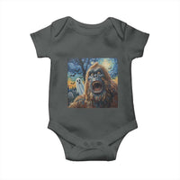 Funny Halloween Baby Onesie Bigfoot Selfie With Ghost Starry Night Art - Wonder Print Shop