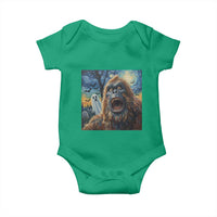 Funny Halloween Baby Onesie Bigfoot Selfie With Ghost Starry Night Art - Wonder Print Shop