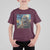 Funny Halloween T Shirt For Kid Bigfoot Selfie With Ghost Starry Night Art - Wonder Print Shop