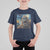 Funny Halloween T Shirt For Kid Bigfoot Selfie With Ghost Starry Night Art - Wonder Print Shop