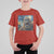 Funny Halloween T Shirt For Kid Bigfoot Selfie With Ghost Starry Night Art - Wonder Print Shop