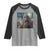 Funny Halloween Raglan Shirt Bigfoot Selfie With Ghost Starry Night Art - Wonder Print Shop