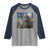 Funny Halloween Raglan Shirt Bigfoot Selfie With Ghost Starry Night Art - Wonder Print Shop