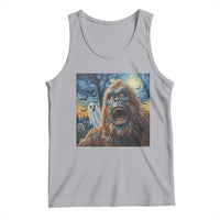 Funny Halloween Tank Top Bigfoot Selfie With Ghost Starry Night Art - Wonder Print Shop