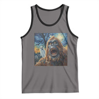Funny Halloween Tank Top Bigfoot Selfie With Ghost Starry Night Art - Wonder Print Shop