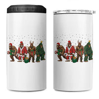 Bigfoot Christmas Cosplay 4 in 1 Can Cooler Tumbler Funny Holiday Gift