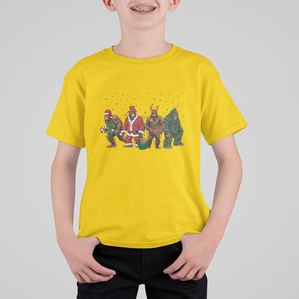 Bigfoot Christmas Cosplay T Shirt For Kid Funny Holiday Gift - Wonder Print Shop