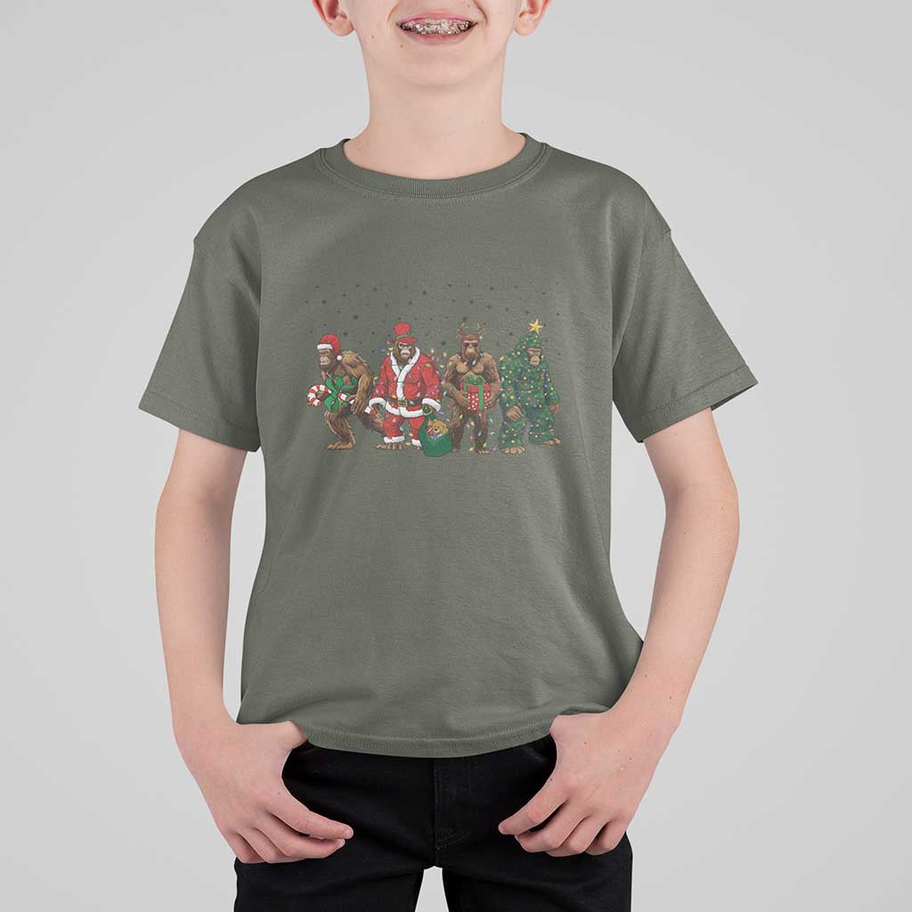 Bigfoot Christmas Cosplay T Shirt For Kid Funny Holiday Gift - Wonder Print Shop