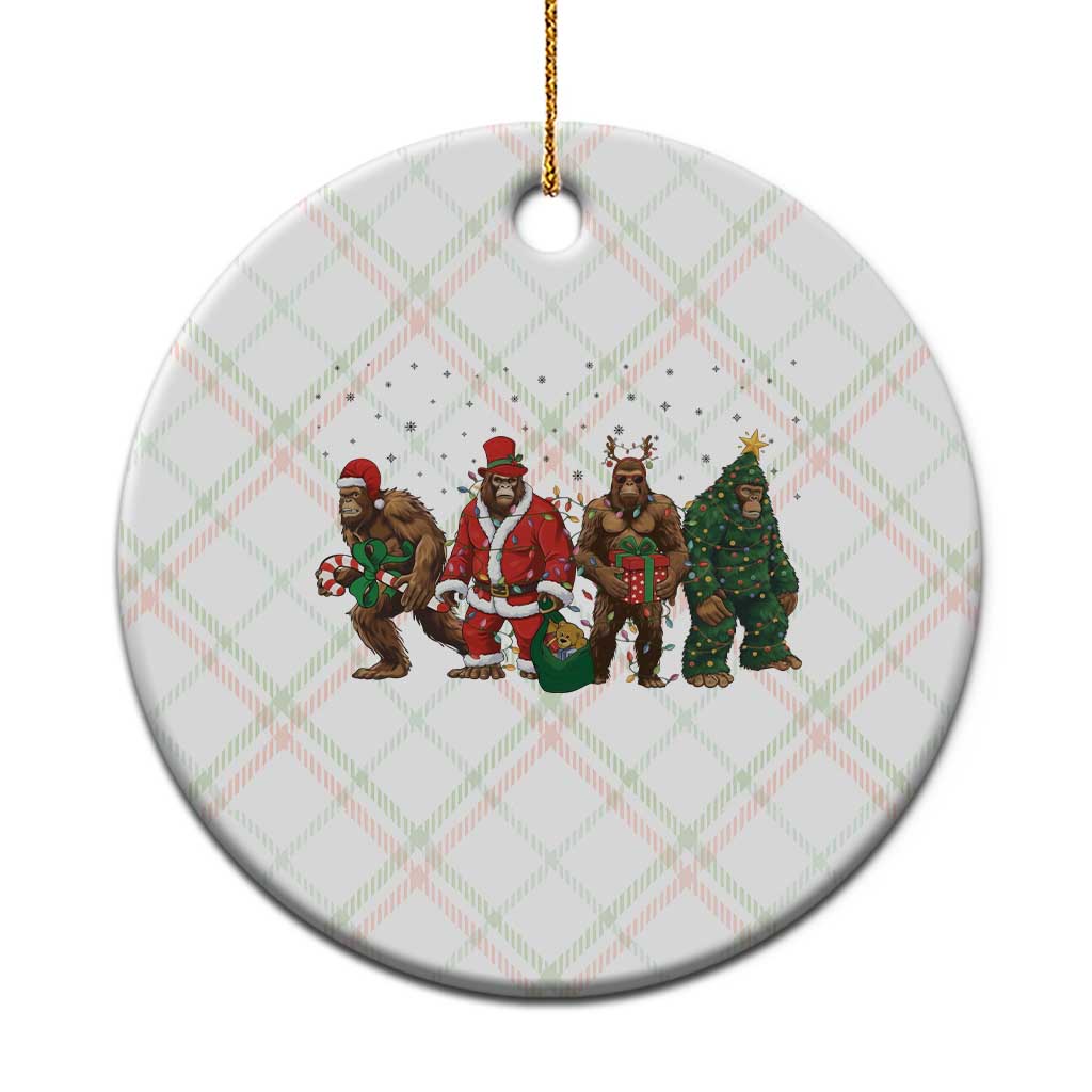 Bigfoot Xmas Cosplay Ceramic Ornament Funny Holiday Gift - Wonder Print Shop