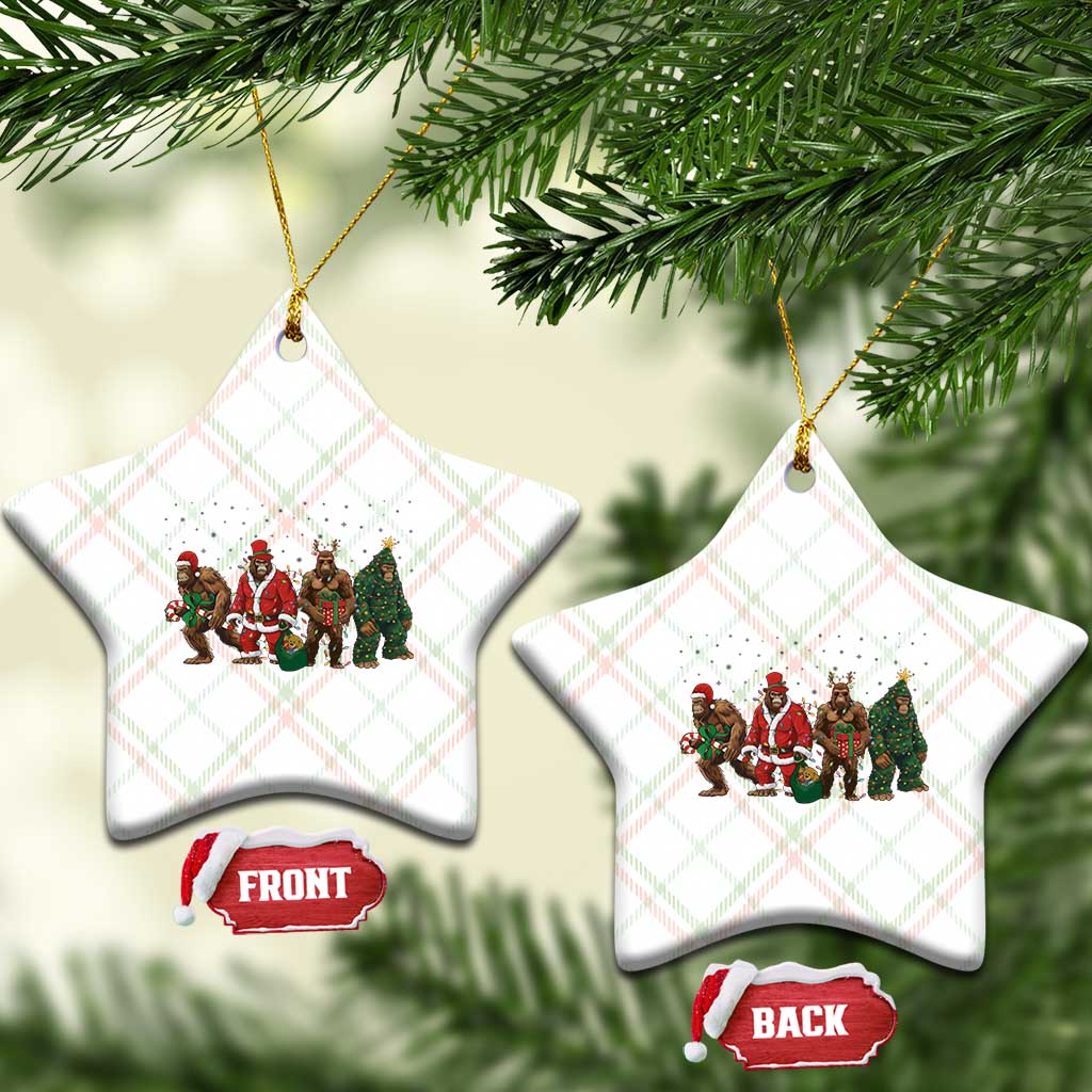 Bigfoot Xmas Cosplay Ceramic Ornament Funny Holiday Gift - Wonder Print Shop