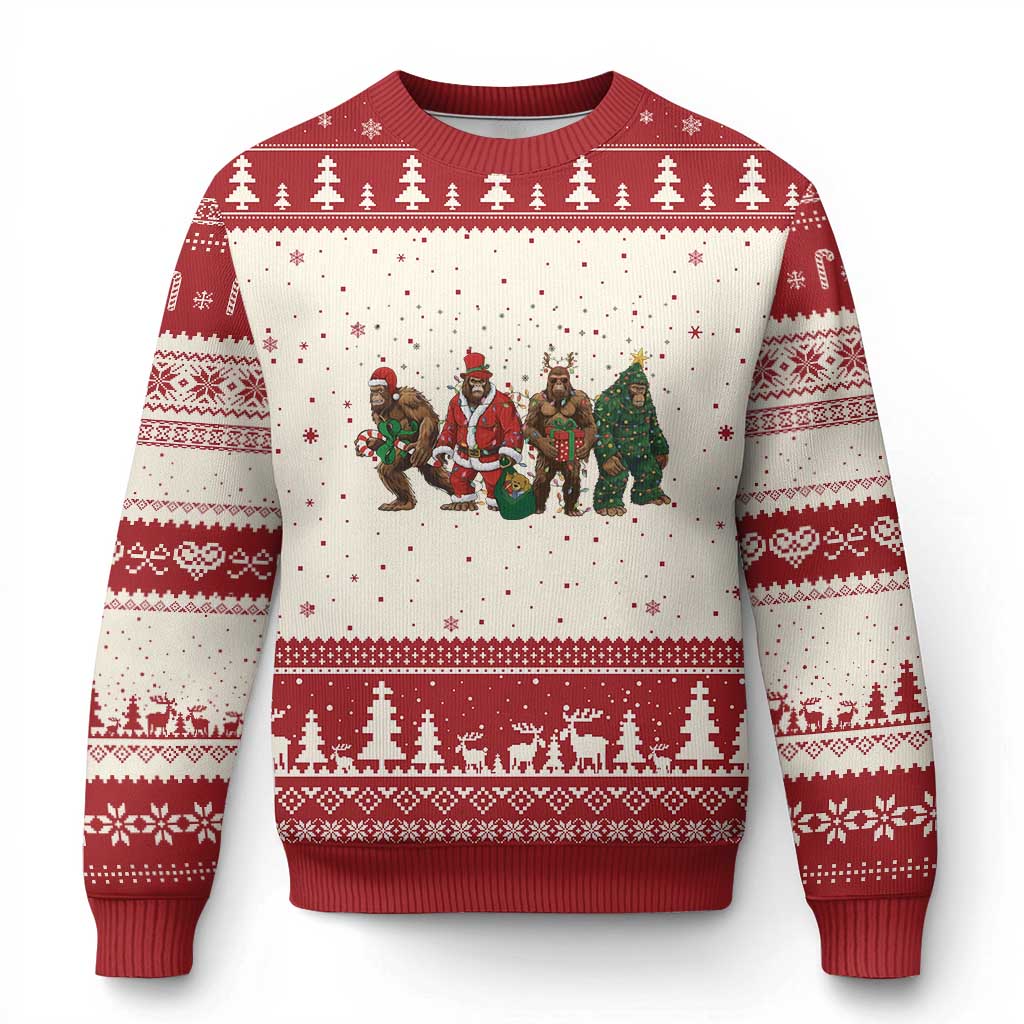 Bigfoot Xmas Cosplay Ugly Christmas Sweater Funny Holiday Gift - Wonder Print Shop