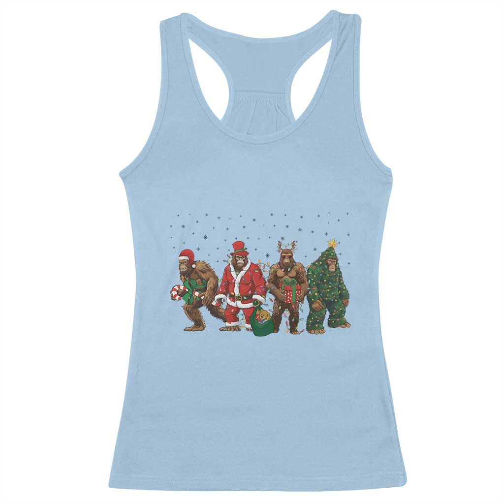 Bigfoot Christmas Cosplay Racerback Tank Top Funny Holiday Gift - Wonder Print Shop