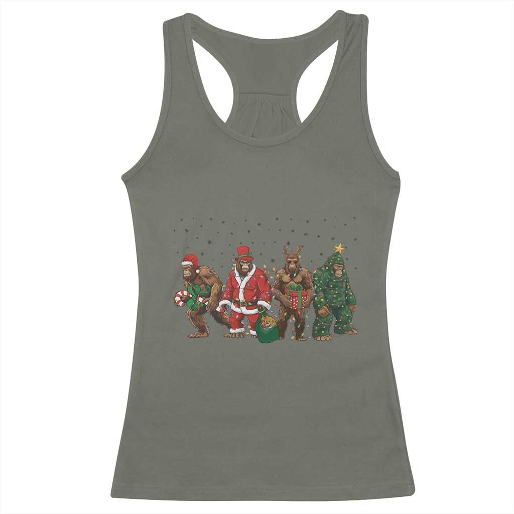 Bigfoot Christmas Cosplay Racerback Tank Top Funny Holiday Gift - Wonder Print Shop