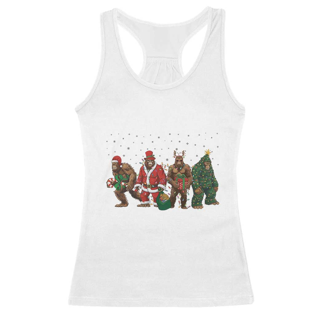 Bigfoot Christmas Cosplay Racerback Tank Top Funny Holiday Gift - Wonder Print Shop