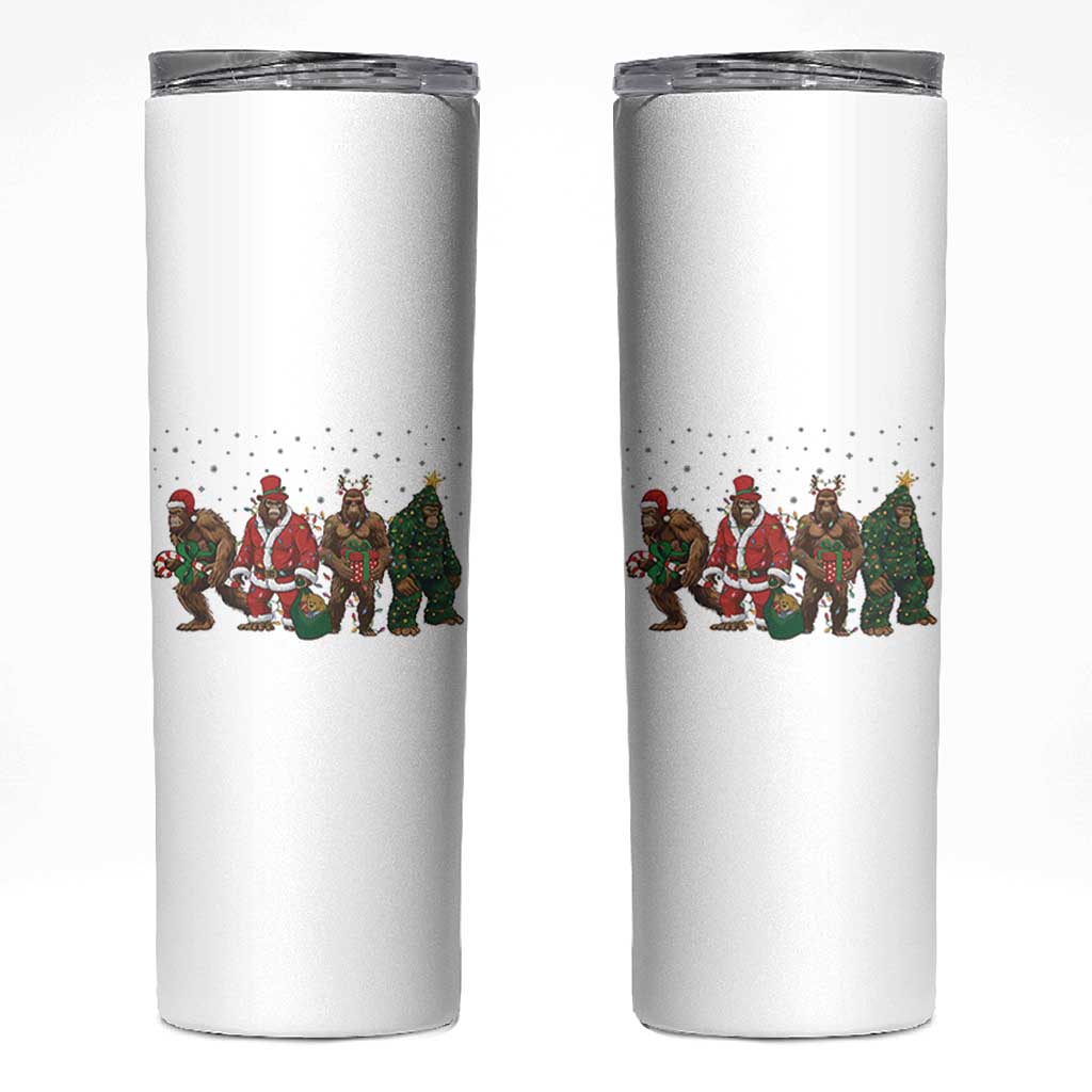 Bigfoot Christmas Cosplay Skinny Tumbler Funny Holiday Gift