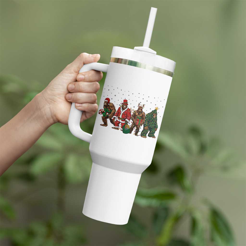Bigfoot Christmas Cosplay Tumbler With Handle Funny Holiday Gift