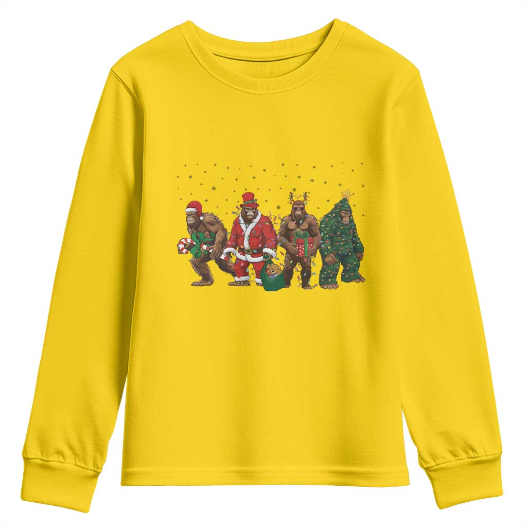 Bigfoot Christmas Cosplay Youth Sweatshirt Funny Holiday Gift - Wonder Print Shop