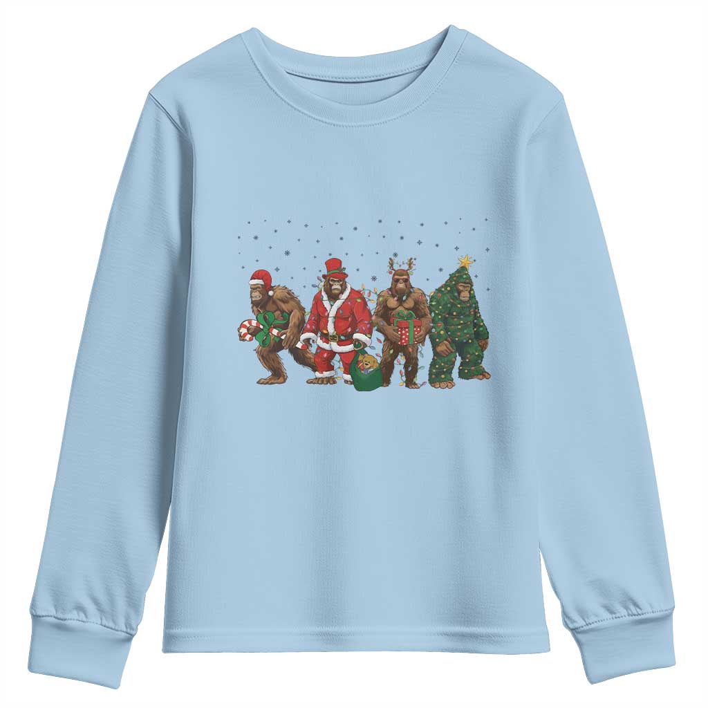 Bigfoot Christmas Cosplay Youth Sweatshirt Funny Holiday Gift - Wonder Print Shop