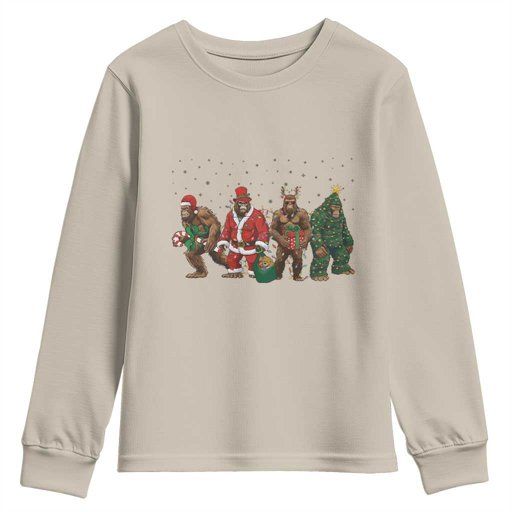 Bigfoot Christmas Cosplay Youth Sweatshirt Funny Holiday Gift - Wonder Print Shop