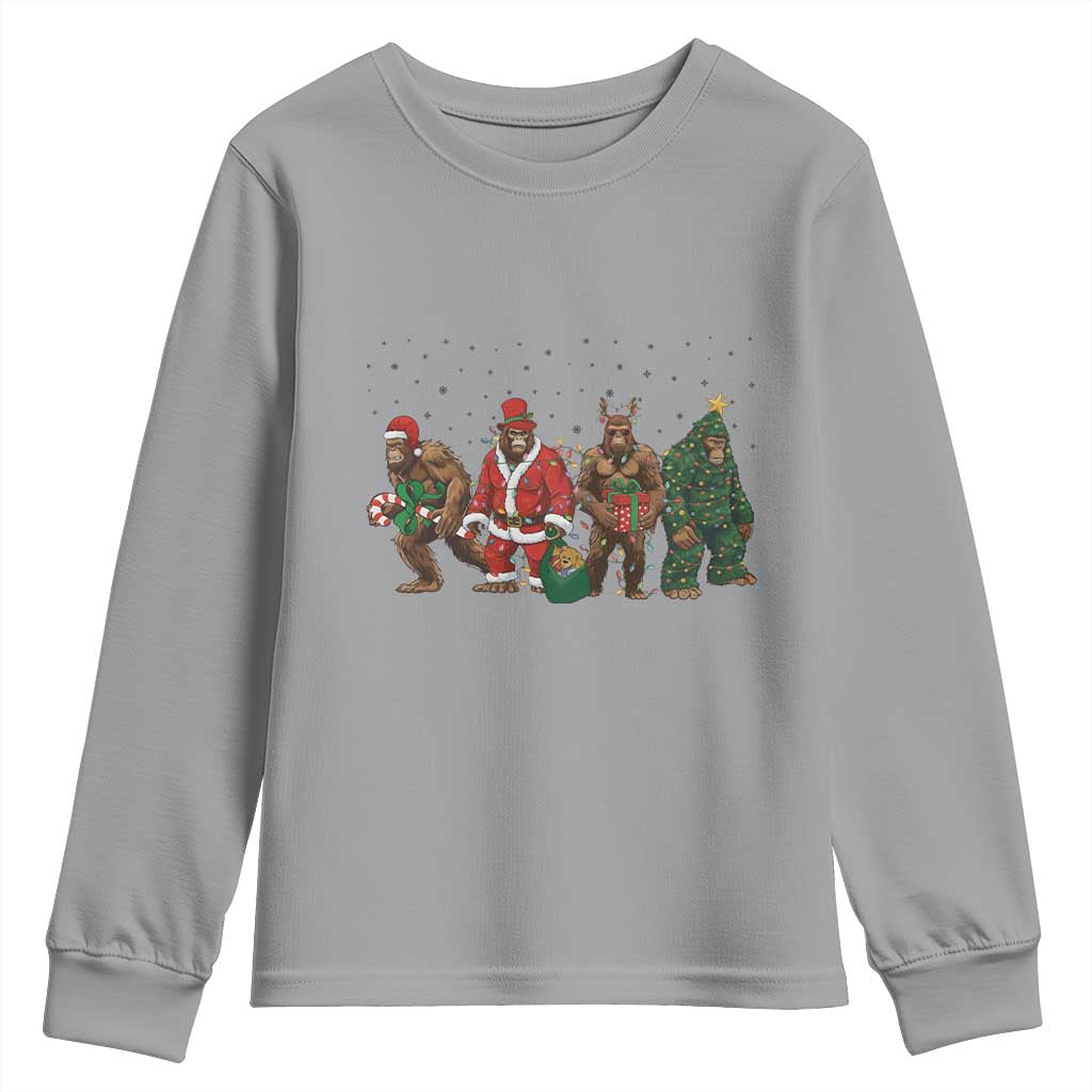 Bigfoot Christmas Cosplay Youth Sweatshirt Funny Holiday Gift - Wonder Print Shop