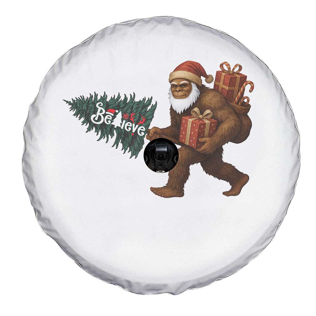 Believe Bigfoot Christmas Spare Tire Cover Sasquatch Holiday Gift - Wonder Print Shop