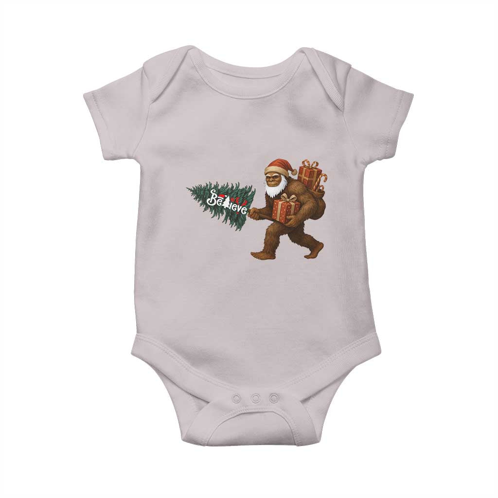 Believe Bigfoot Christmas Baby Onesie Sasquatch Holiday Gift - Wonder Print Shop