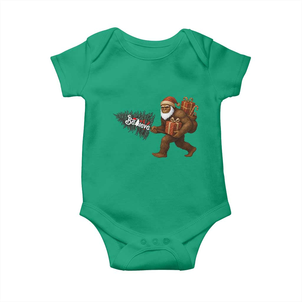 Believe Bigfoot Christmas Baby Onesie Sasquatch Holiday Gift - Wonder Print Shop