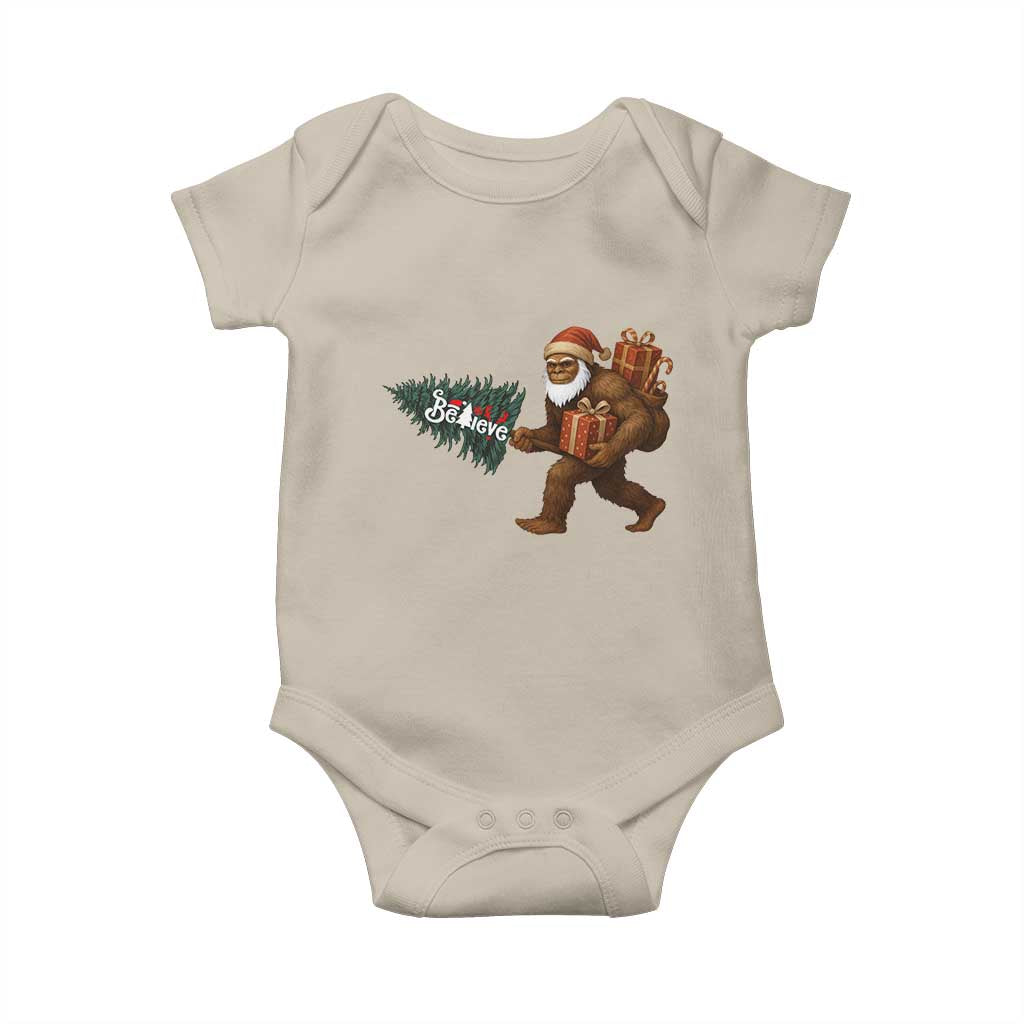 Believe Bigfoot Christmas Baby Onesie Sasquatch Holiday Gift - Wonder Print Shop