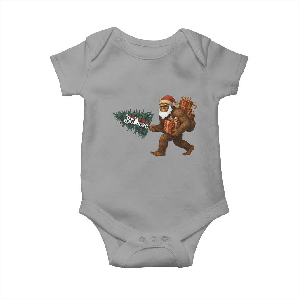 Believe Bigfoot Christmas Baby Onesie Sasquatch Holiday Gift - Wonder Print Shop
