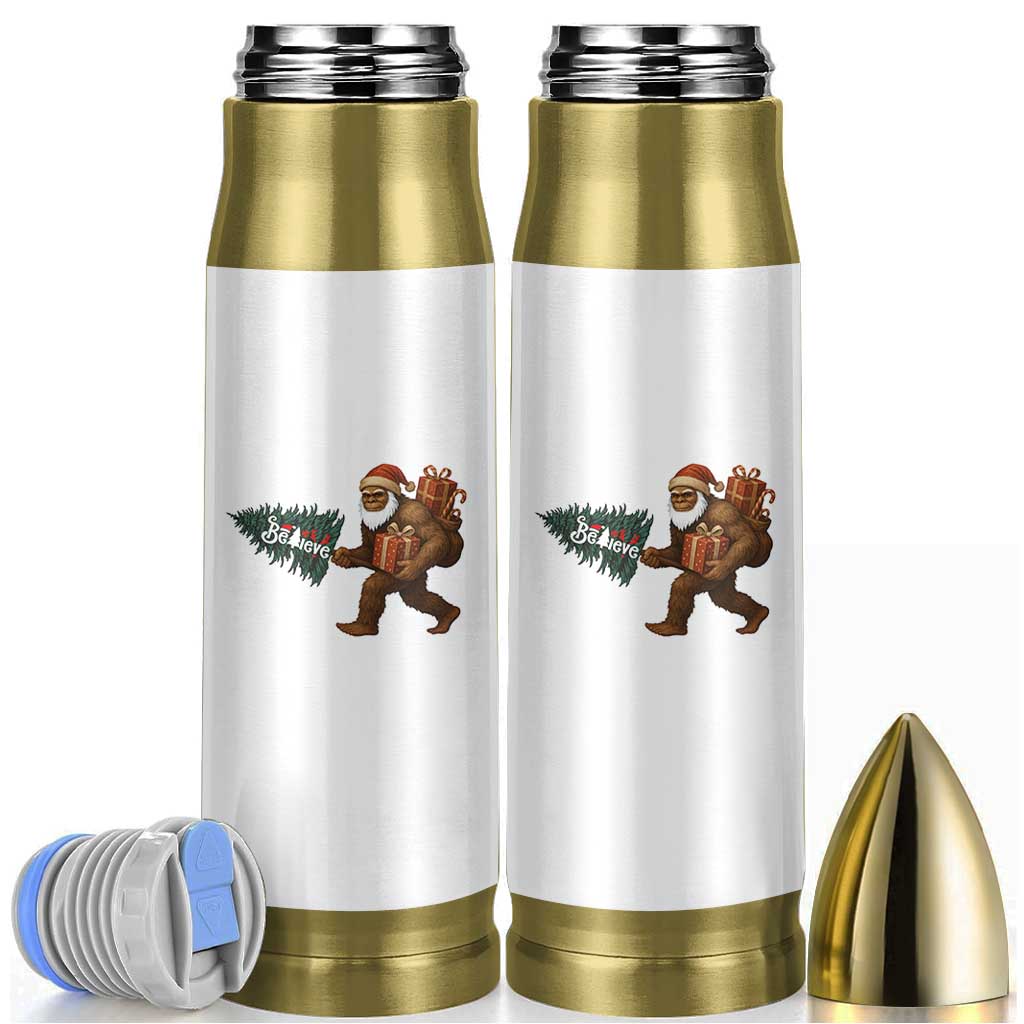 Believe Bigfoot Christmas Bullet Tumbler Sasquatch Holiday Gift