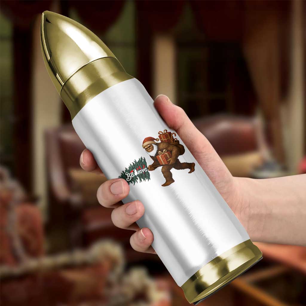 Believe Bigfoot Christmas Bullet Tumbler Sasquatch Holiday Gift
