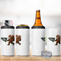 Believe Bigfoot Christmas 4 in 1 Can Cooler Tumbler Sasquatch Holiday Gift