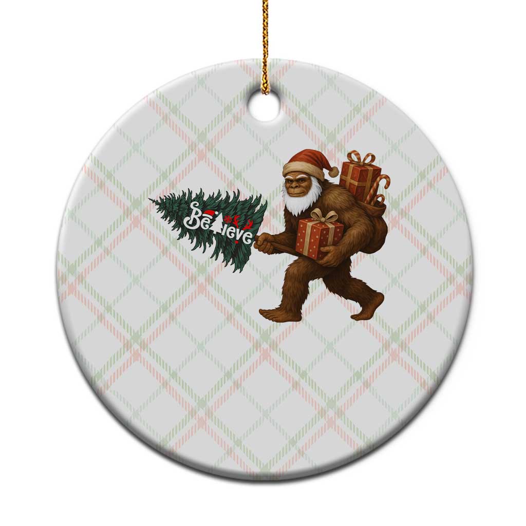 Believe Bigfoot Xmas Ceramic Ornament Sasquatch Holiday Gift - Wonder Print Shop