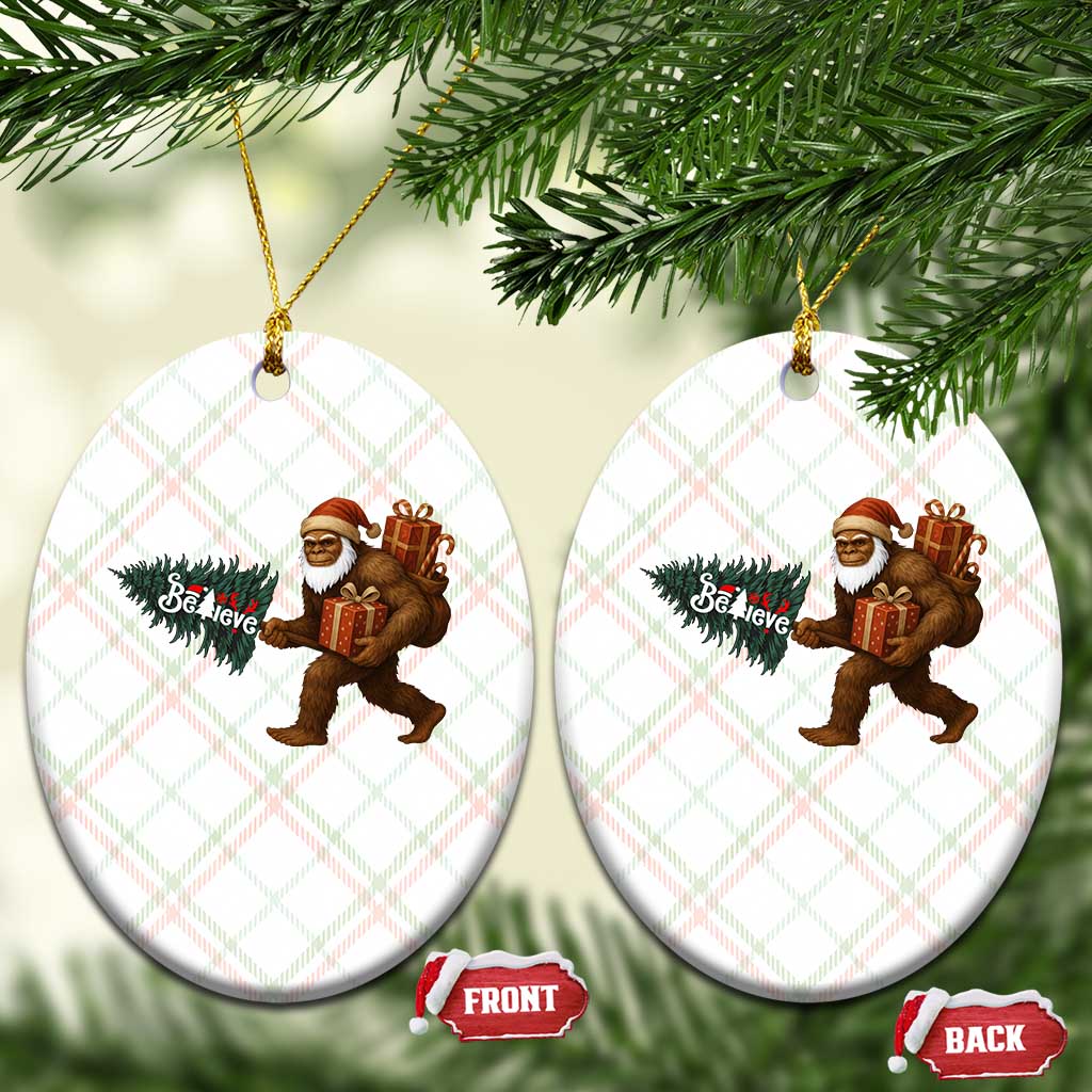Believe Bigfoot Xmas Ceramic Ornament Sasquatch Holiday Gift - Wonder Print Shop