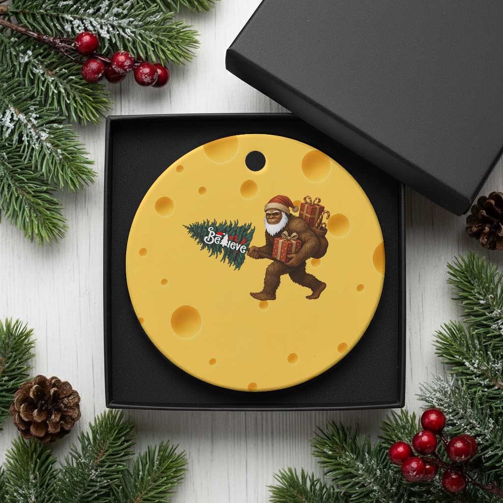 Believe Bigfoot Xmas Ceramic Ornament Sasquatch Holiday Gift - Wonder Print Shop