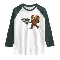 Believe Bigfoot Christmas Raglan Shirt Sasquatch Holiday Gift - Wonder Print Shop