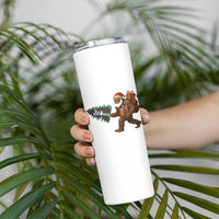 Believe Bigfoot Christmas Skinny Tumbler Sasquatch Holiday Gift