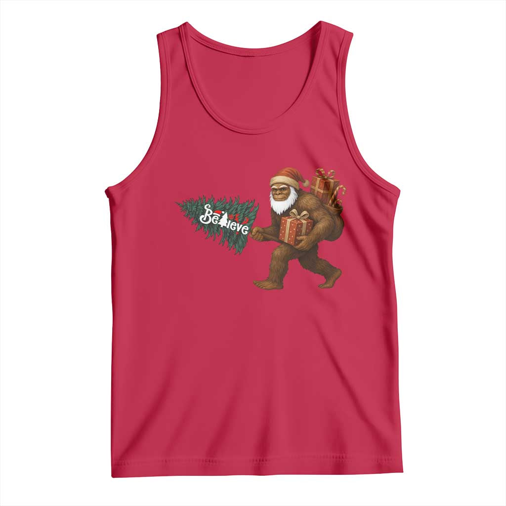 Believe Bigfoot Christmas Tank Top Sasquatch Holiday Gift - Wonder Print Shop