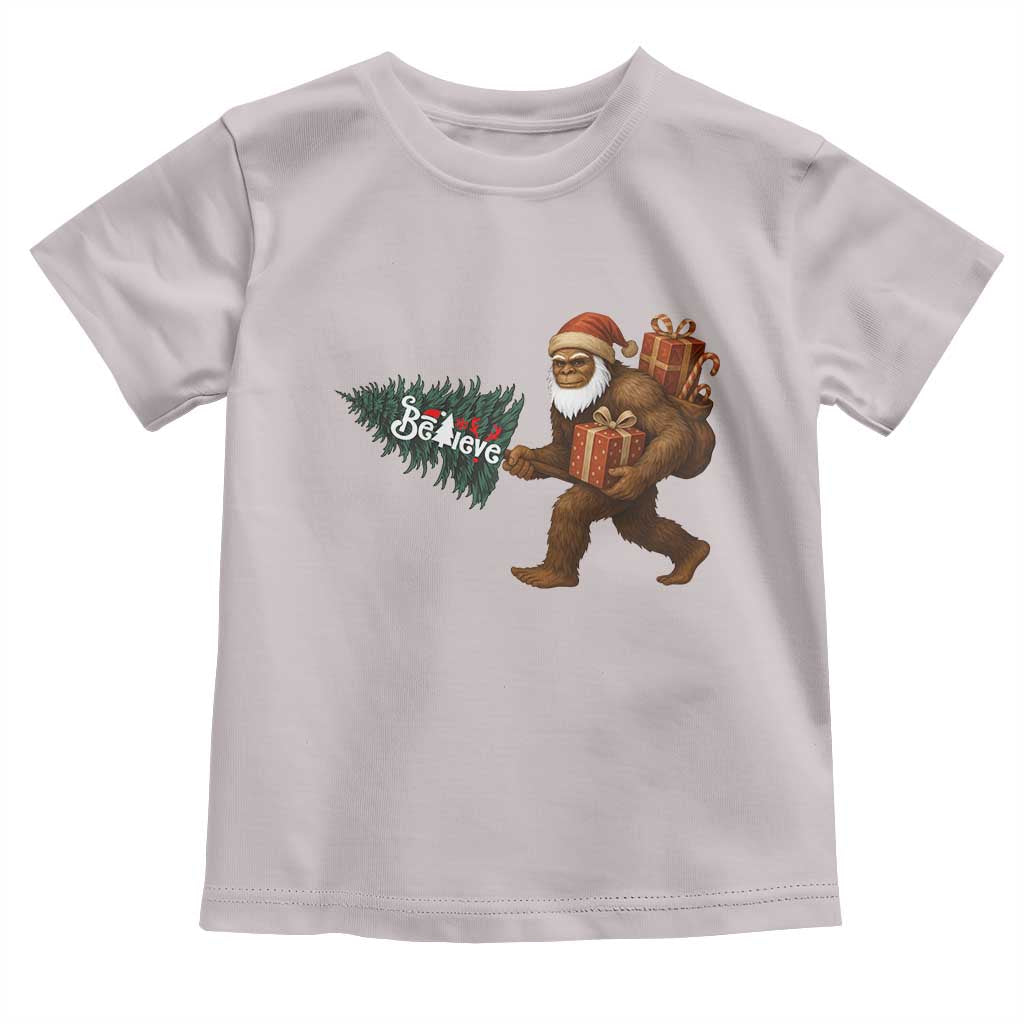 Believe Bigfoot Christmas Toddler T Shirt Sasquatch Holiday Gift - Wonder Print Shop