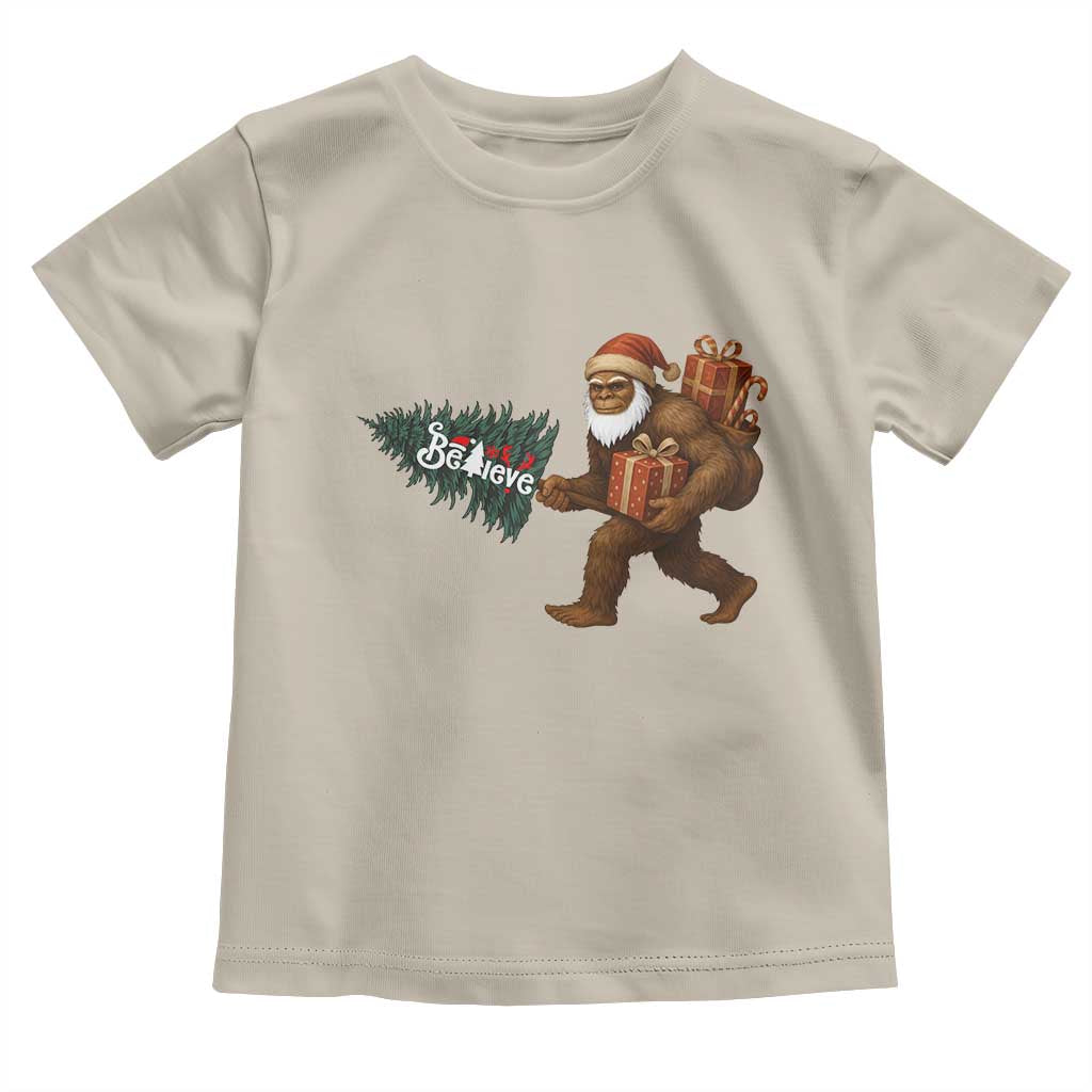 Believe Bigfoot Christmas Toddler T Shirt Sasquatch Holiday Gift - Wonder Print Shop