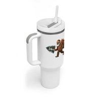 Believe Bigfoot Christmas Tumbler With Handle Sasquatch Holiday Gift