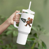 Believe Bigfoot Christmas Tumbler With Handle Sasquatch Holiday Gift