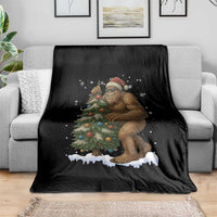 Funny Christmas Throw Blanket Bigfoot Decorating Xmas Tree Gift - Wonder Print Shop