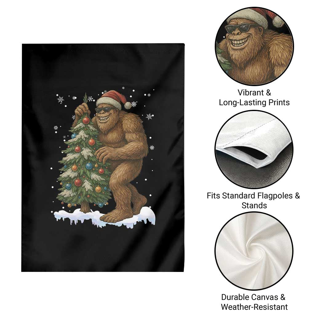 Funny Christmas Garden Flag Bigfoot Decorating Xmas Tree Gift - Wonder Print Shop
