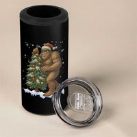 Funny Christmas 4 in 1 Can Cooler Tumbler Bigfoot Decorating Xmas Tree Gift