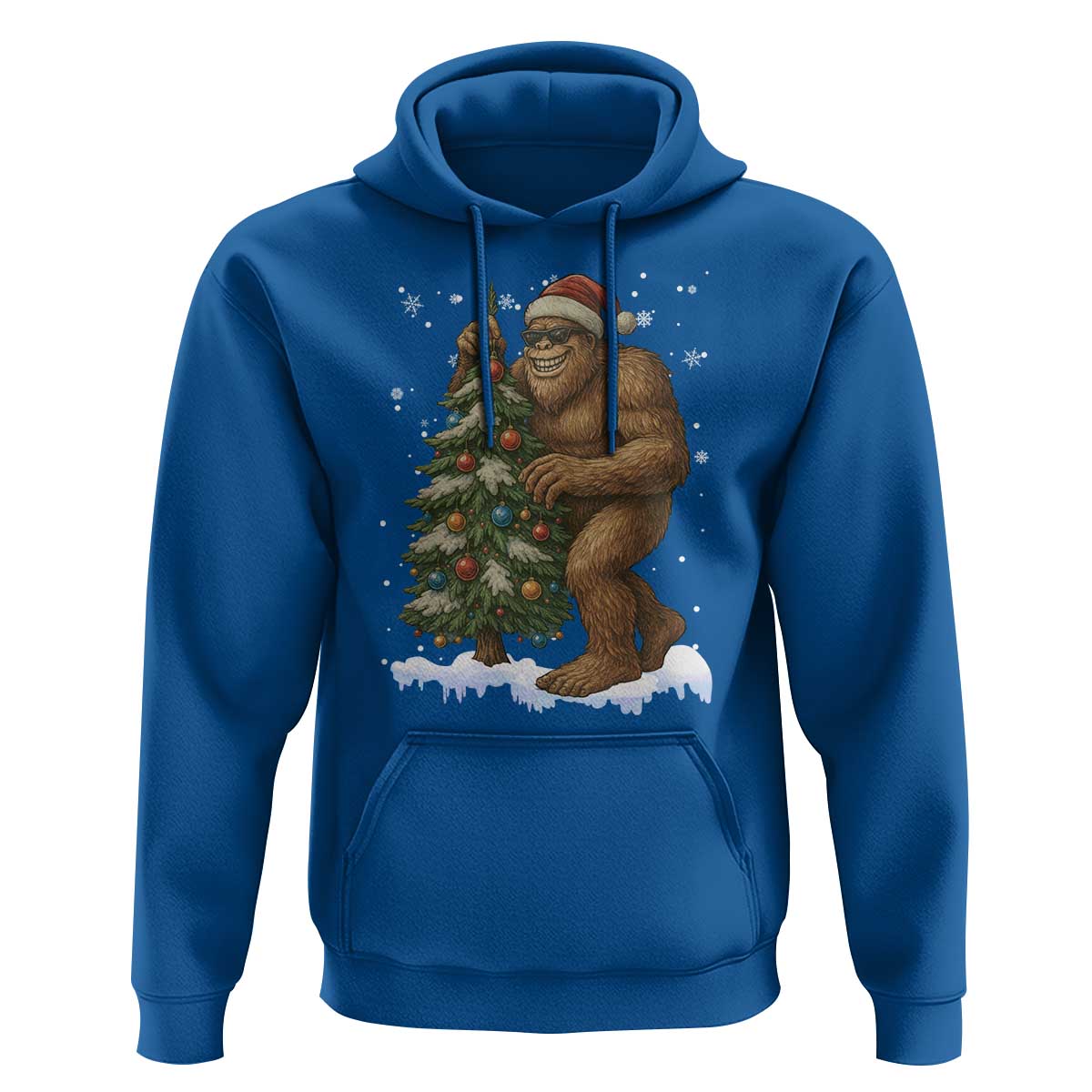 Funny Christmas Hoodie Bigfoot Decorating Xmas Tree Gift - Wonder Print Shop