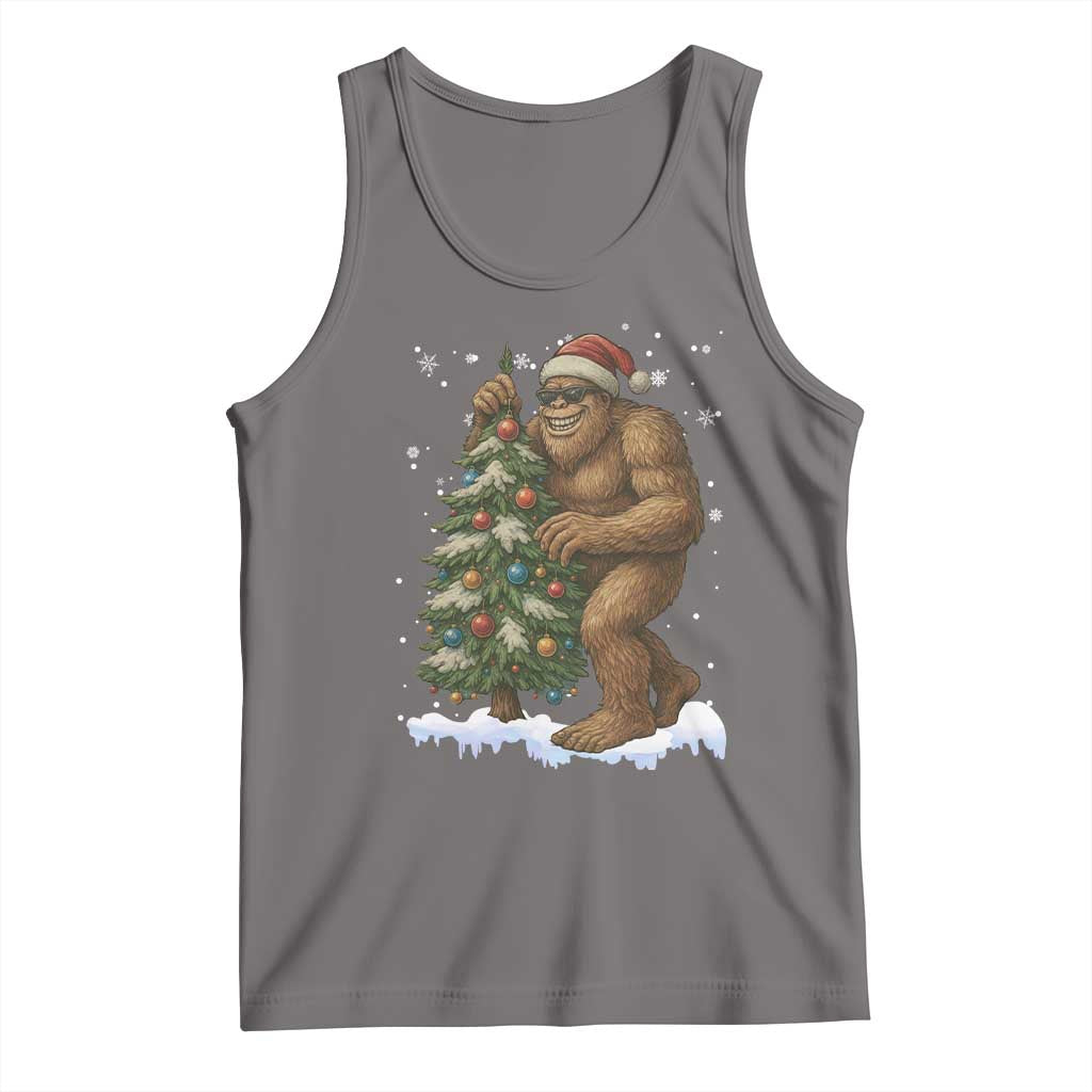 Funny Christmas Tank Top Bigfoot Decorating Xmas Tree Gift - Wonder Print Shop
